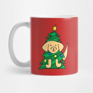 Cute Dog in a Christmas Tree with Ornaments, made by EndlessEmporium Mug